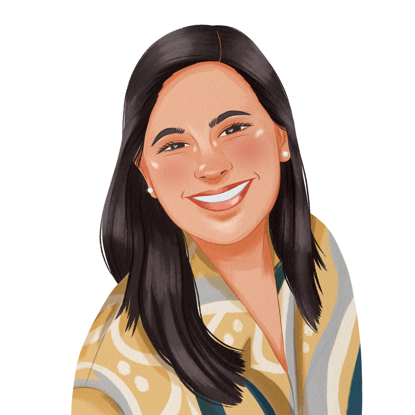 romance author anj miranda illustrated portrait