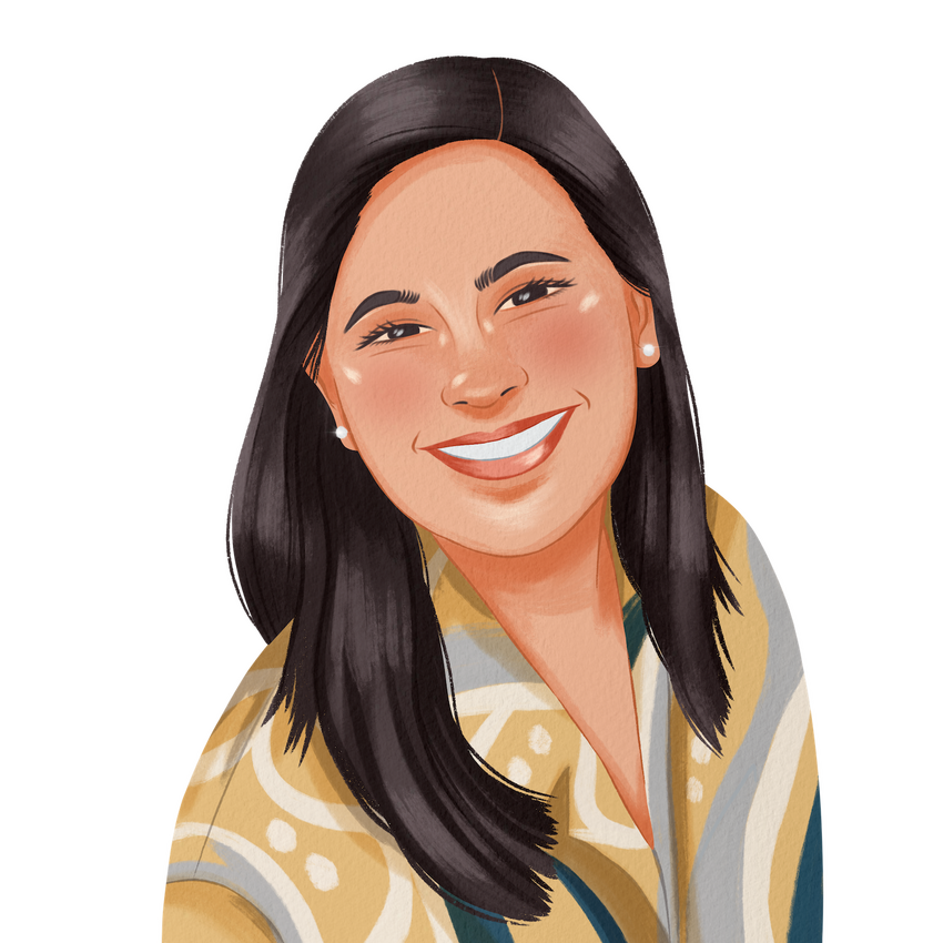 romance author anj miranda illustrated portrait